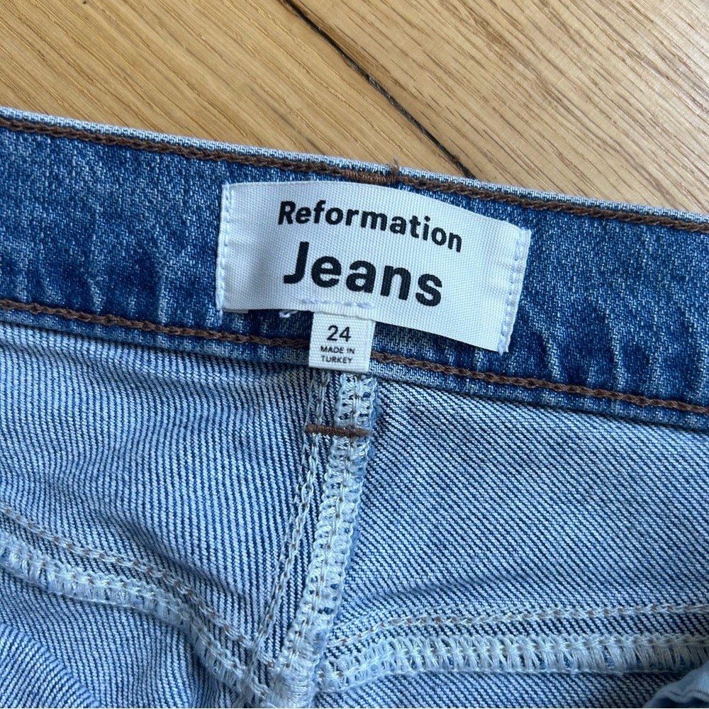REFORMATION liza ultra high rise straight jeans sz 24 - Picture 7 of 10